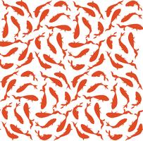 seamless pattern background with red and orange fish vector