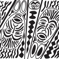 Ethnic seamless pattern, tribal style. African mask tiled background. vector