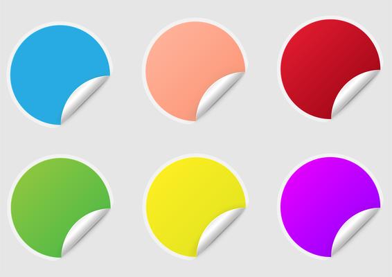 Round colored 3d stickers Royalty Free Vector Image