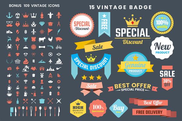 Vintage Retro Vector Logo for banner