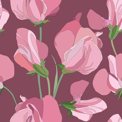 Floral seamless pattern. Flower swirl background. Floral ornamen