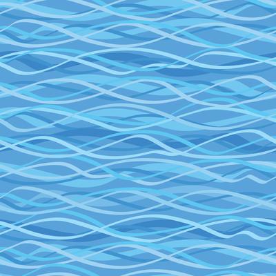 Ocean wave seamless pattern. Wavy marine water background.