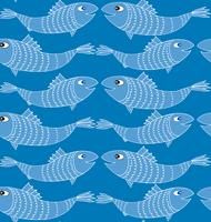 Fish seamless pattern. Sea life pattern with fishes. vector