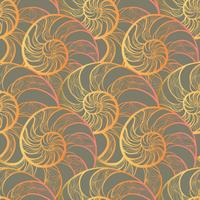 Abstract spiral seamless pattern. Wave nautilus marine background vector