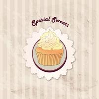 Cake. Cafe Menu Background. Bakery Label. Sweet, Dessert Poster vector