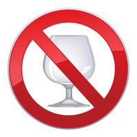 No alcohol drink sign. Prohibition icon. Ban liquor label vector