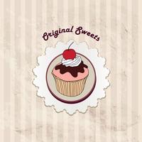 Cake. Cafe Menu Background. Bakery Label. Sweet, Dessert Poster vector