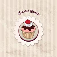 Cake. Cafe Menu Background. Bakery Label. Sweet, Dessert Poster vector