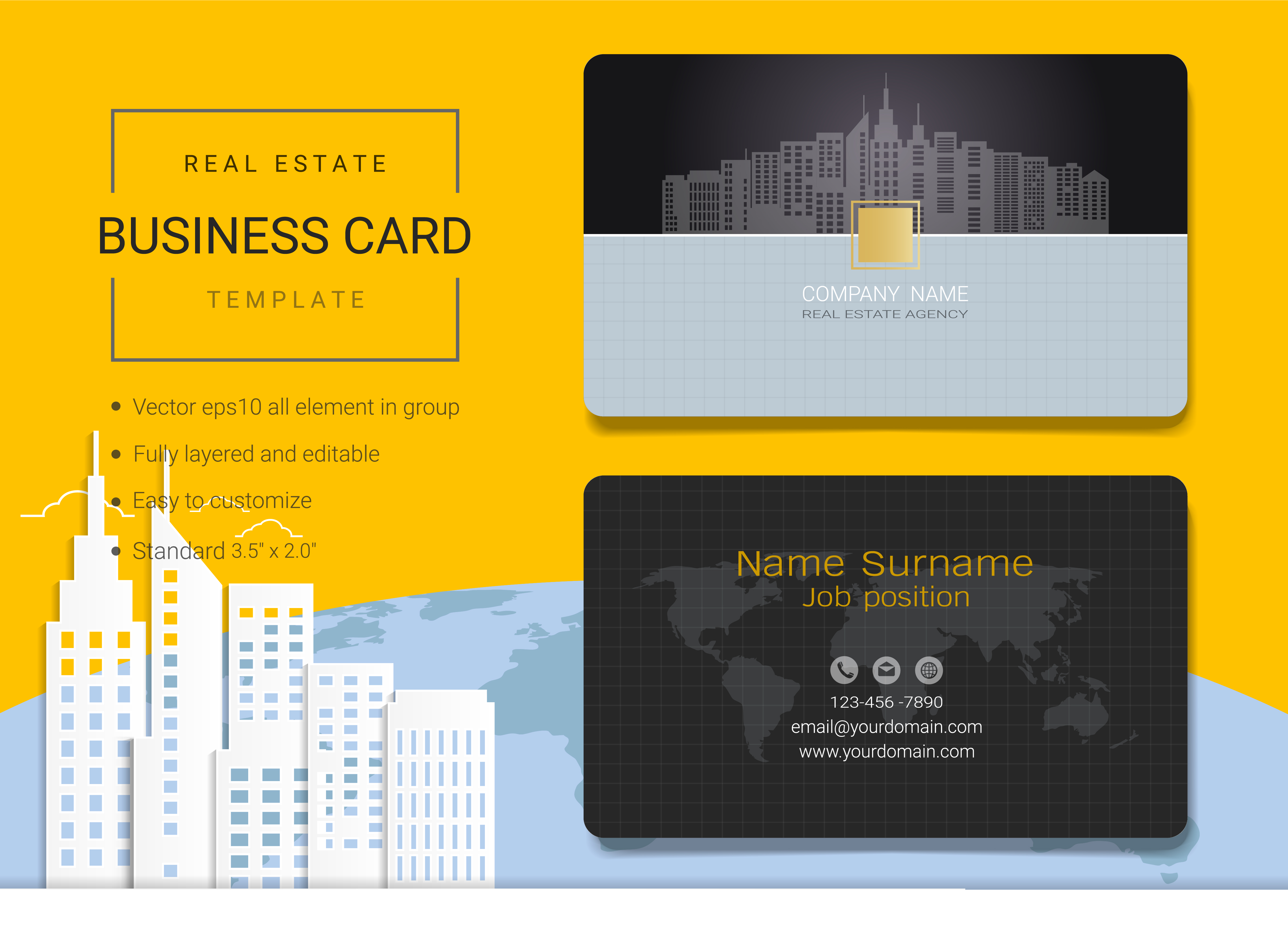 Real Estate Business Name Card Design Template Download Free