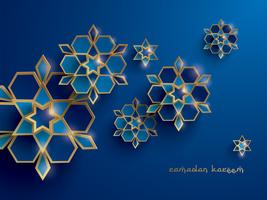 Paper graphic of islamic geometric art vector