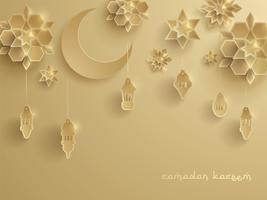 Paper graphic of Islamic decoration vector