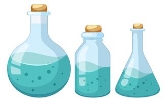 Set of liquid chemist sample vector