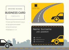 Driving school business name card design template vector