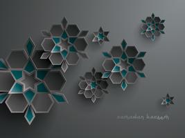 Paper graphic of islamic geometric art vector
