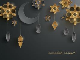 Paper graphic of Islamic decoration vector