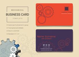 Mechanical business name card design template. vector