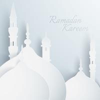 Paper graphic of islamic mosque vector