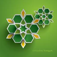 Paper graphic of islamic geometric art vector