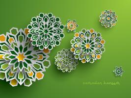 Paper graphic of islamic geometric art vector