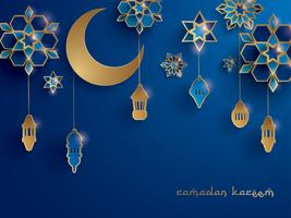 Paper graphic of Islamic decoration vector