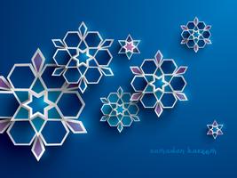 Paper graphic of islamic geometric art vector