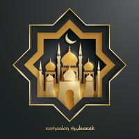 Paper graphic of Islamic mosque vector