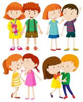 Group of children on white background vector