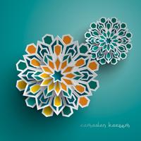 Paper graphic of islamic geometric art vector