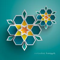 Paper graphic of islamic geometric art vector