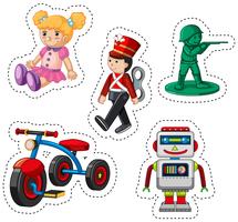 Sticker design for different toys vector