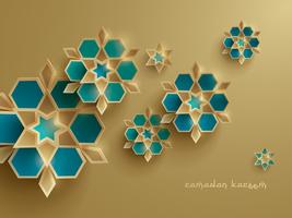 Paper graphic of islamic geometric art vector