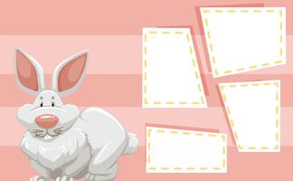 Rabbit on note template vector