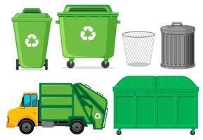 Set of waste container vector