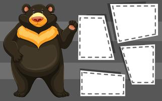 A bear on blank template vector