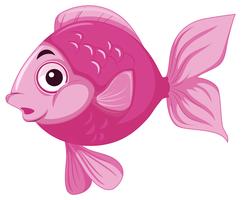 happy pink fish in water vector