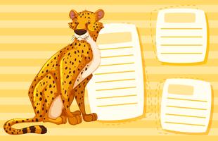 A cheetah on blank note vector