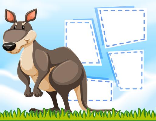 A kangaroo on blank template