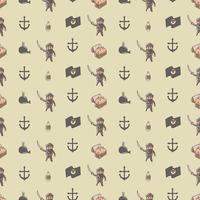 Cute pirate lord seamless pattern vector