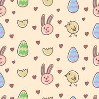 Easter egg cartoon seamless pattern vector