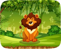 A lion in forest vector