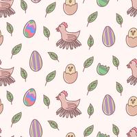 Easter egg cartoon seamless pattern vector