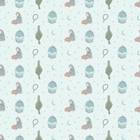 Eid mubarak, ramadan seamless pattern vector