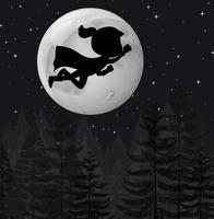 A super hero flying at night