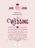 Vintage wedding invitation card template vector