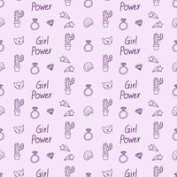Girl power seamless pattern vector