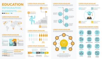 Elementos de infografía educación escolar vector