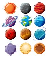 planetas en la galaxia vector