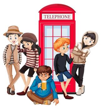 Group of urban teenager vector