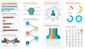 Learning concept infographic vector