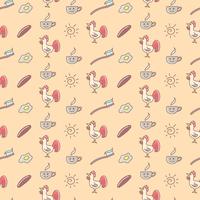 Good morning doodles seamless pattern vector